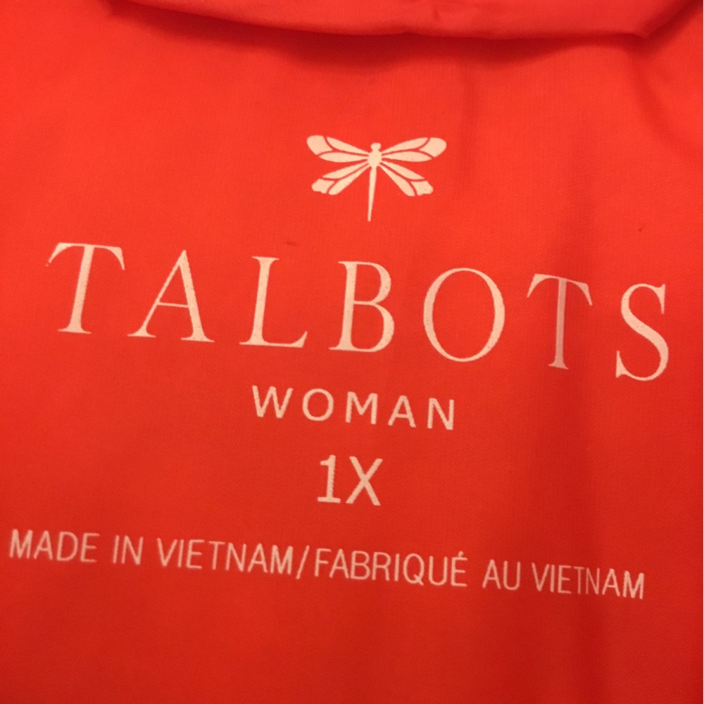 Talbots Women's Orange Puffer Jacket Size 1x - Picture 3 of 3